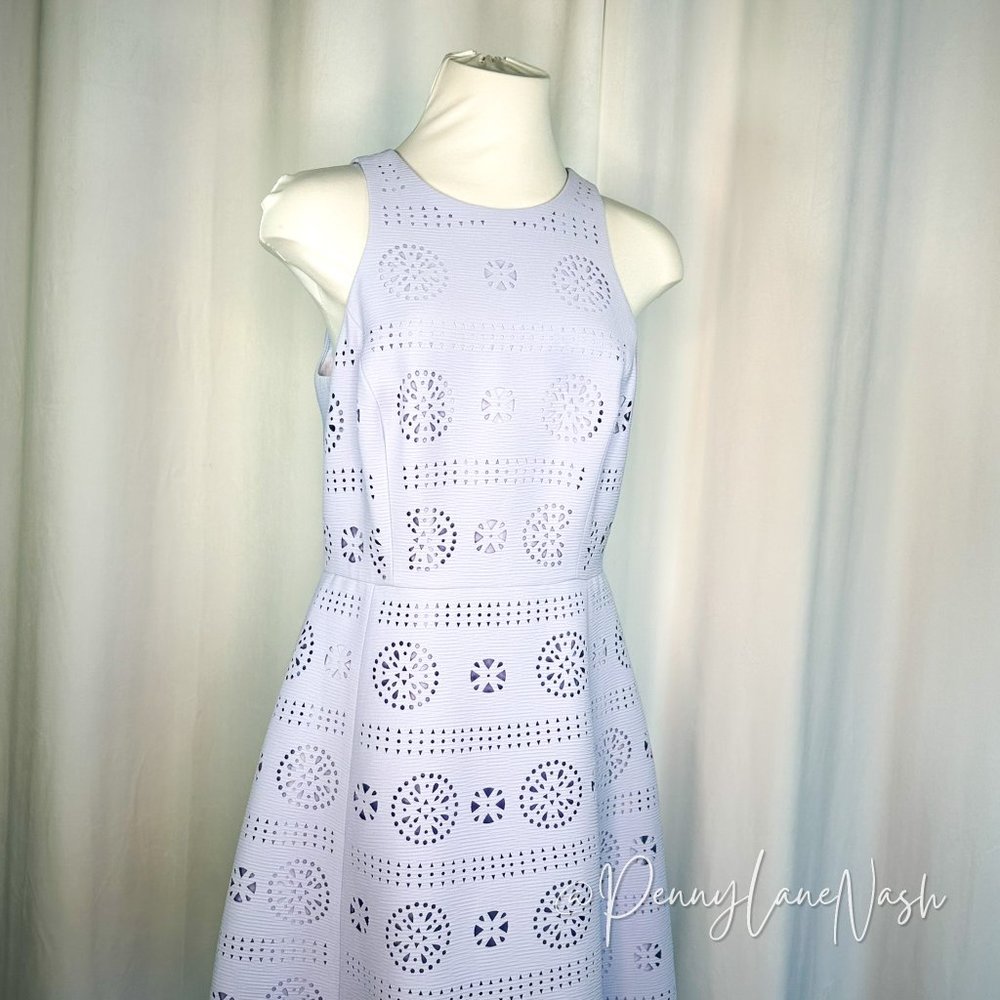 Gianni Bini Patricia Laser Cut Sleeveless Mini Dress Island Sunset - Picture 3 of 12